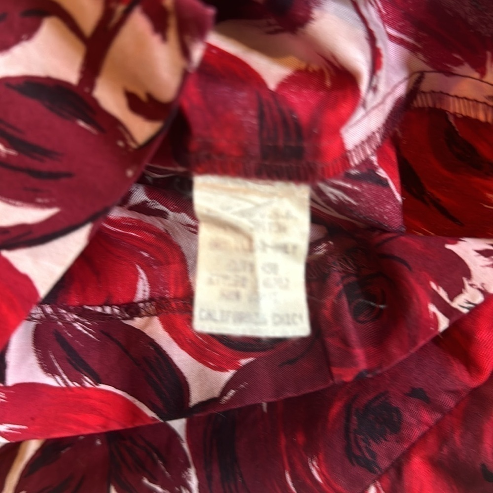Trina Turk Los Angeles sleeveless red burgundy floral top adjustable straps - Picture 4 of 11